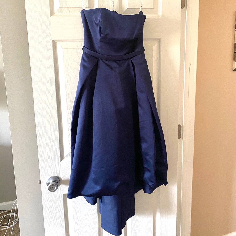 Strapless, High-low Bridesmaid Dress with Pockets